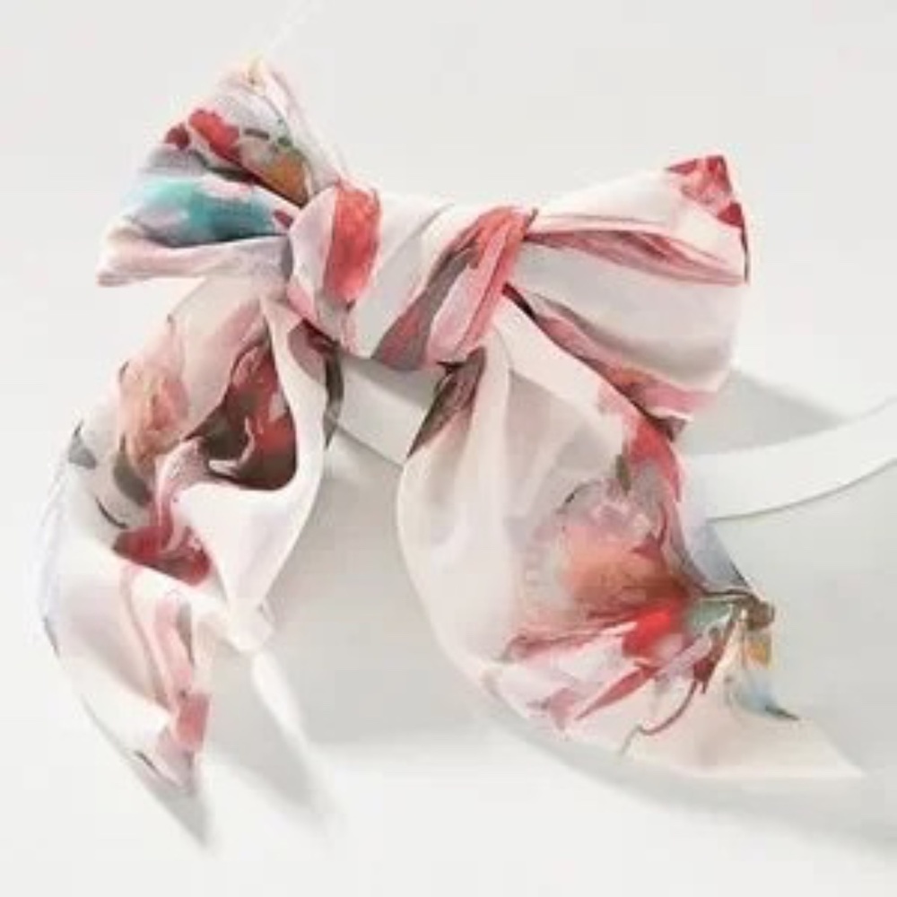NWT Anthropologie Bridgette Floral Chiffon Hair Bow Barrette